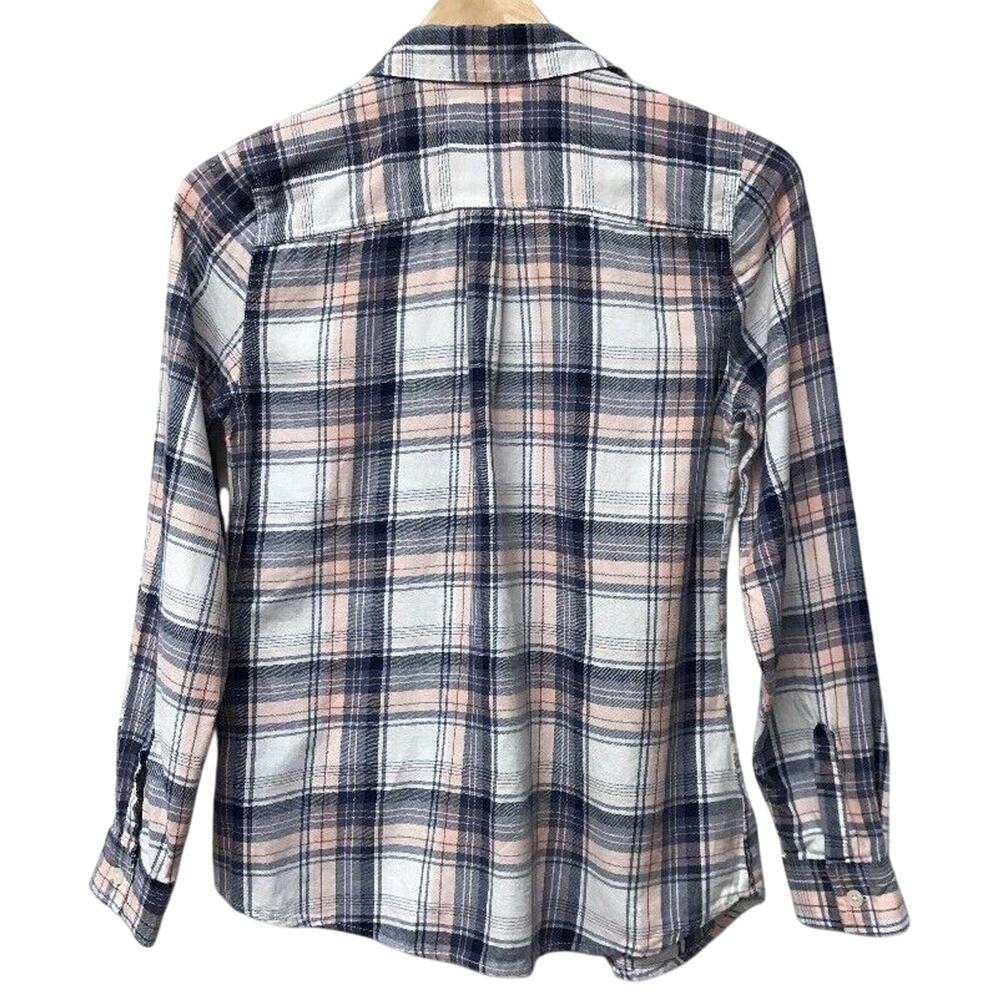 Old Navy Top Womens XS Plaid White Blue Pink - Picture 5 of 9